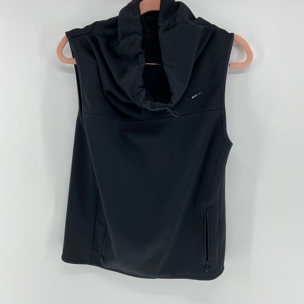 Nike Black Cowl Neck Hooded Pullover sleeveless sweatshirt Vest Womens S - Picture 3 of 8